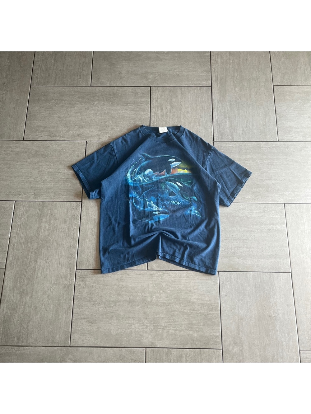 Lee Blue SeaWorld Graphic Cotton T-Shirt Size Large